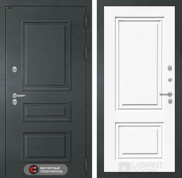 Дверь Лабиринт ATLANTIC (Ю) 26 — Эмаль RAL 9003