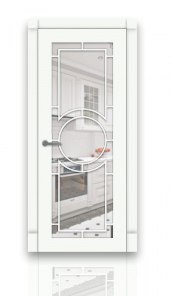 Дверь СИТИДОРС мод. Версаль-1 Со стеклом Эмаль RAL 9003
