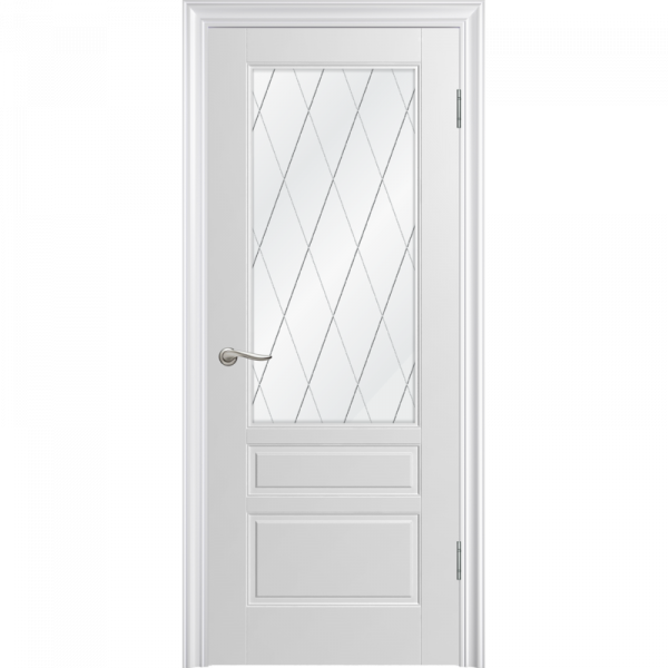 Дверь SKY-3 Со стеклом, эмаль белая