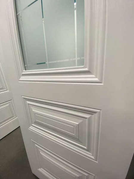Дверь SIMPLE-3 Со стеклом, эмаль белая