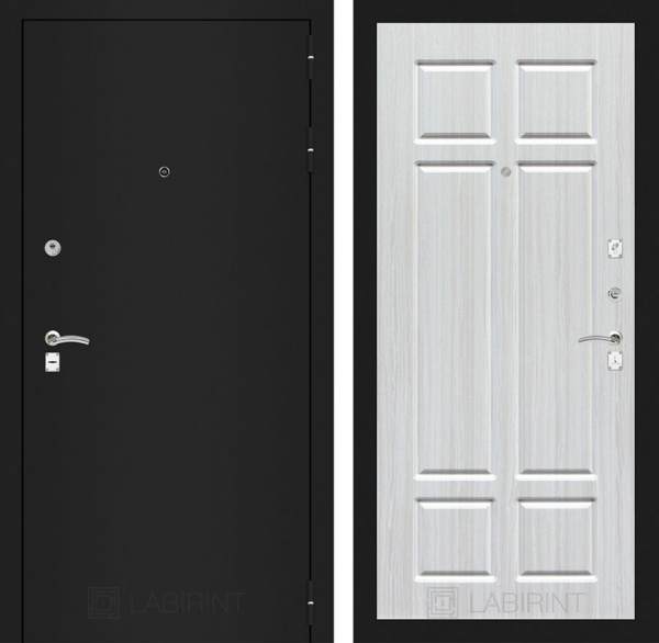 Дверь Лабиринт CLASSIC Шагрень черная 08 — Кристалл вуд
