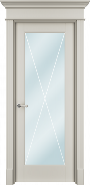 Дверь Офрам ТАНЖЕР Х со стеклом, эмаль кремовая RAL 9001