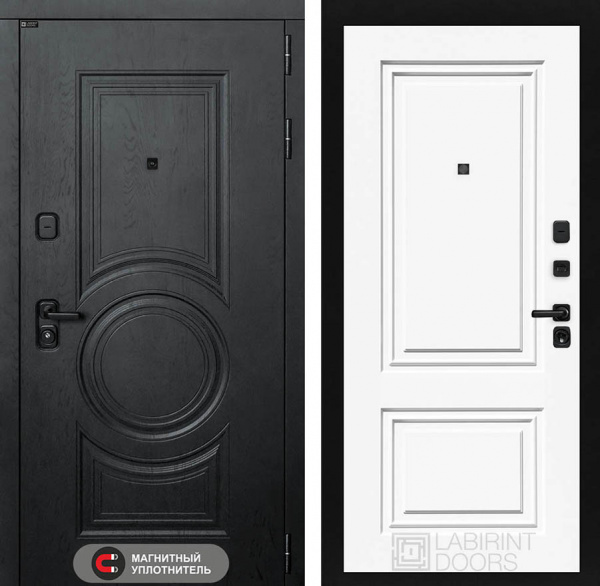 Дверь Лабиринт GRAND (Ю) 26 — Эмаль RAL 9003