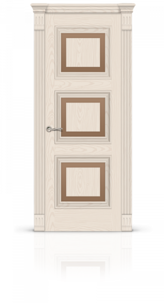 Дверь СИТИДОРС мод. Элеганс-8 со стеклом Шпон Ясень крем