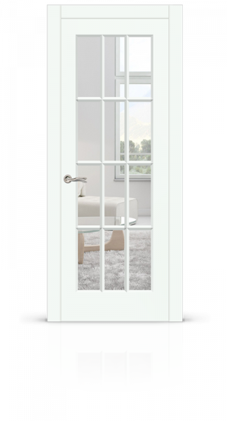 Дверь СИТИДОРС мод. Олимп-2 со стеклом Эмаль RAL 9003