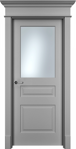 Дверь Офрам НАФТА-3 со стеклом, эмаль серая