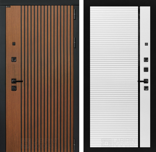 Дверь Лабиринт STORM (Ю) 22 — Белый софт, черная вставка