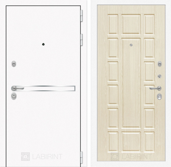 Дверь Лабиринт LINE WHITE 12 — Беленый дуб