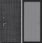 Дверь БУНКЕР BN-09 Дуб мадейра с черной патиной/ХОМС Серый софт рельеф