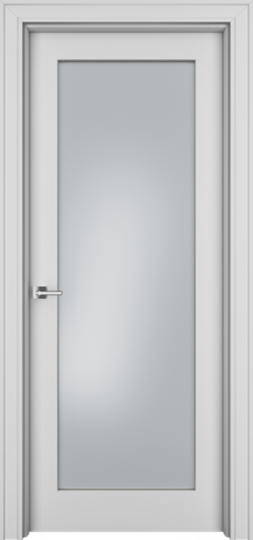 Дверь Офрам ПАСПАРТУ со стеклом, эмаль белая
