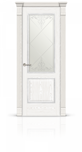 Дверь СИТИДОРС мод. Бристоль со стеклом Шпон Белый ясень