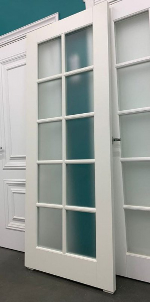 Дверь SKY-1 Со стеклом, эмаль ваниль