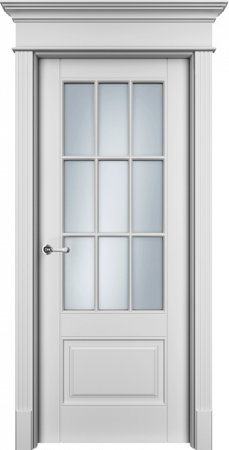 Дверь Офрам ОКСФОРД-2 со стеклом, эмаль белая