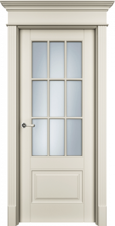 Дверь Офрам ОКСФОРД-2 со стеклом, эмаль кремовая RAL 9001