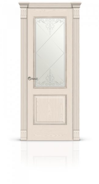 Дверь СИТИДОРС мод. Бристоль со стеклом Шпон Ясень крем