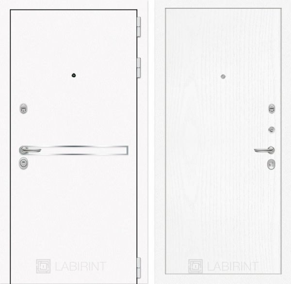 Дверь Лабиринт LINE WHITE 07 — Белое дерево
