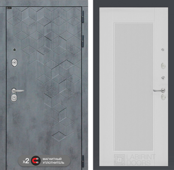 Дверь Лабиринт BETON 30 — АМСТРОД Белый софт рельеф