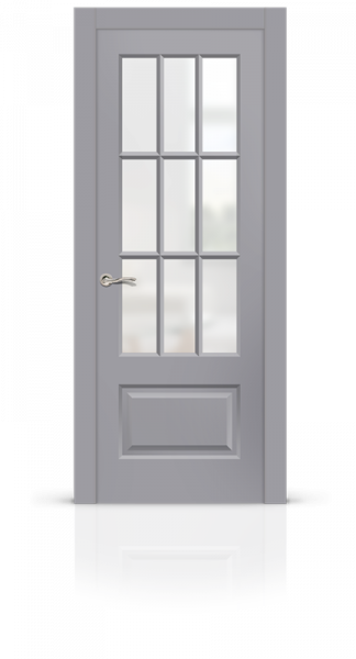 Дверь СИТИДОРС мод. Олимп со стеклом Эмаль RAL 7040