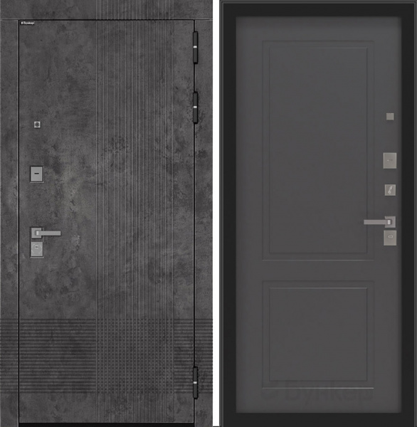 Дверь БУНКЕР BN-08 Марморино темный/ФЛ-609 Графит софт