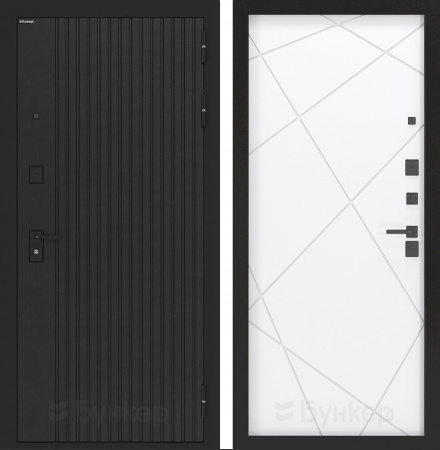 Дверь БУНКЕР BN-06 Лофт черный/ФЛ-291 Белый софт