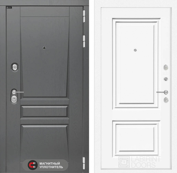 Дверь Лабиринт ПЛАТИНУМ 26 — Эмаль RAL 9003