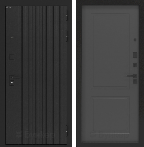 Дверь БУНКЕР BN-06 Лофт черный/ФЛ-609 Графит софт