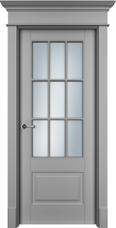 Дверь Офрам ОКСФОРД-2 со стеклом, эмаль серая
