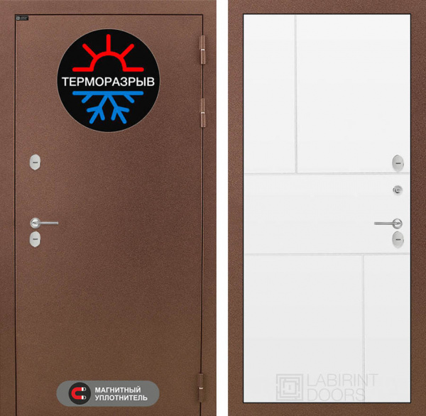 Дверь Лабиринт ТЕРМО МАГНИТ 21 — Белый софт