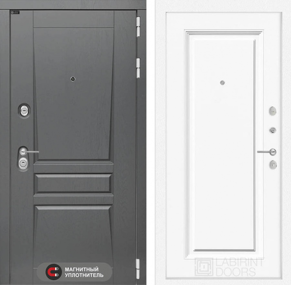 Дверь Лабиринт ПЛАТИНУМ 27 — Эмаль RAL 9003