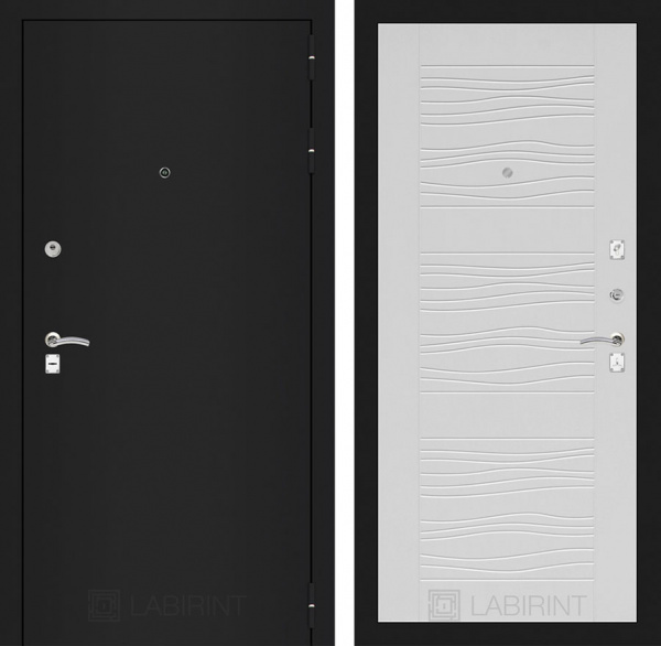 Дверь Лабиринт CLASSIC Шагрень черная 06 — Белое дерево