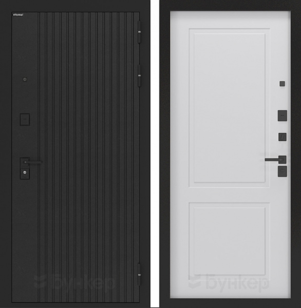 Дверь БУНКЕР BN-06 Лофт черный/ФЛ-609 Белый софт