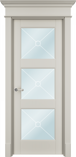 Дверь Офрам ТАНЖЕР-33ХО со стеклом, эмаль кремовая RAL 9001