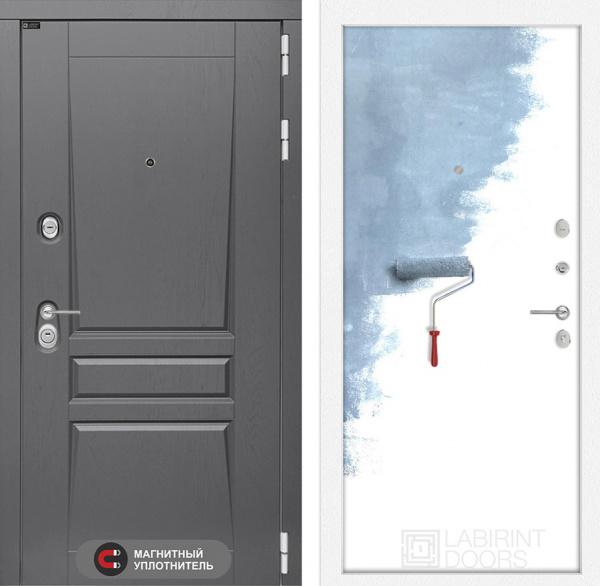 Дверь Лабиринт ПЛАТИНУМ 28 — Грунт под покраску