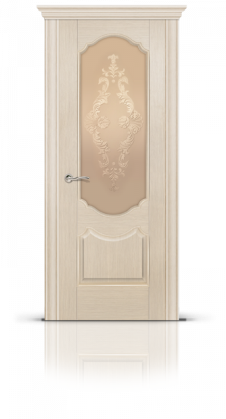 Дверь СИТИДОРС мод. Гиацинт со стеклом Шпон Белый ясень