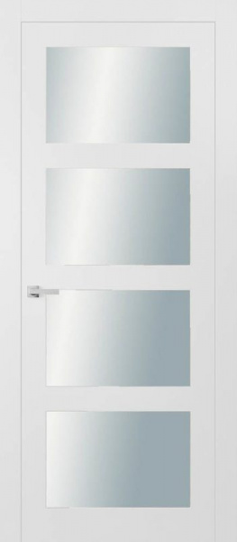 Дверь Офрам КЛАССИКА-4 со стеклом, эмаль белая