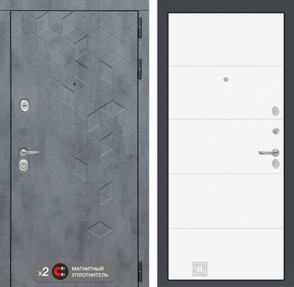 Дверь Лабиринт BETON 13 — Белый софт