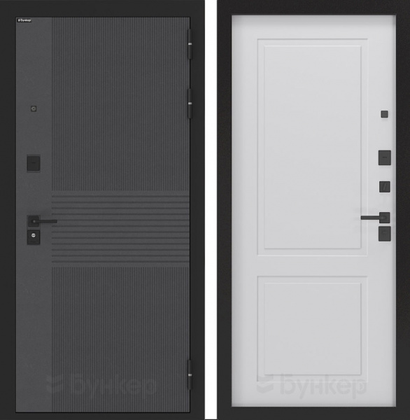Дверь БУНКЕР BN-05 Лофт графит/ФЛ-609 Белый софт