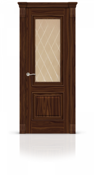 Дверь СИТИДОРС мод. Элеганс-1 со стеклом Шпон Американский орех