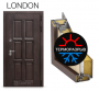 Дверь Лабиринт ЛОНДОН 25 — Белый софт, черный молдинг